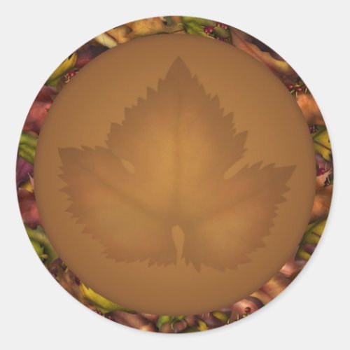 Autumn Fall leaves Cupcake Toppers Stickers