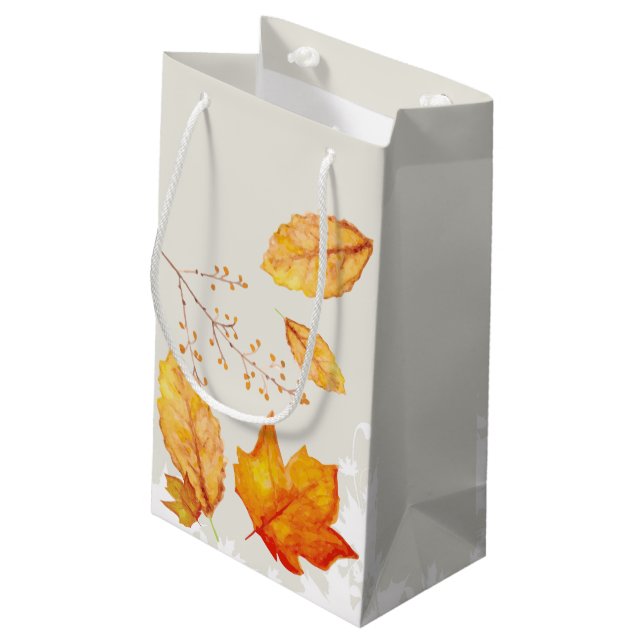 Autumn Fall Leaves Gift Bag (Back Angled)