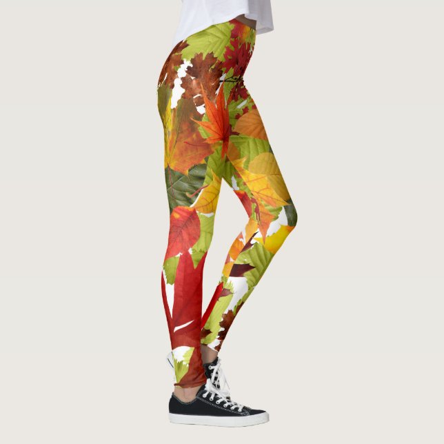Autumn Fall Leaves Leggings Zazzle