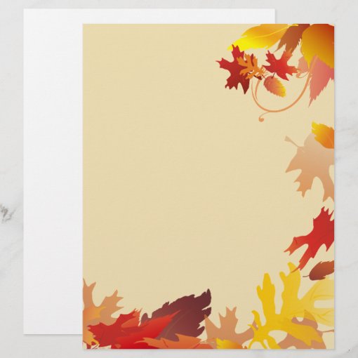 Autumn Fall Leaves Letterhead | Zazzle