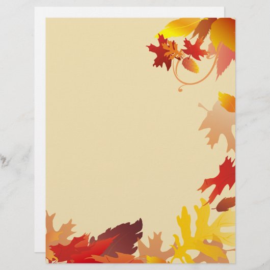 Autumn Fall Leaves Letterhead (Front/Back)
