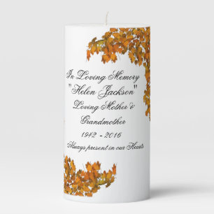 Autumn Fall Leaves Memorial Candles Decoration