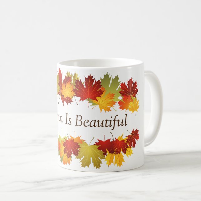 Autumn Fall Leaves Mug (Front Right)