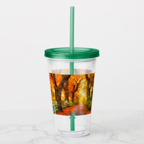 AutumnFallLeavesnature  Acrylic Tumbler