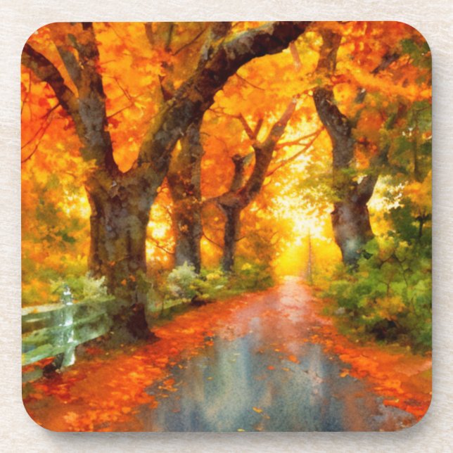 Autumn/Fall/Leaves/nature  Beverage Coaster (Front)