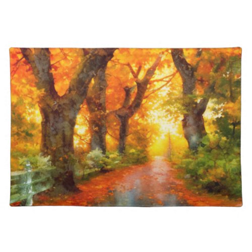 AutumnFallLeavesnature  Cloth Placemat