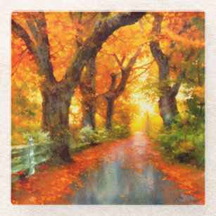 Autumn/Fall/Leaves/nature  Glass Coaster