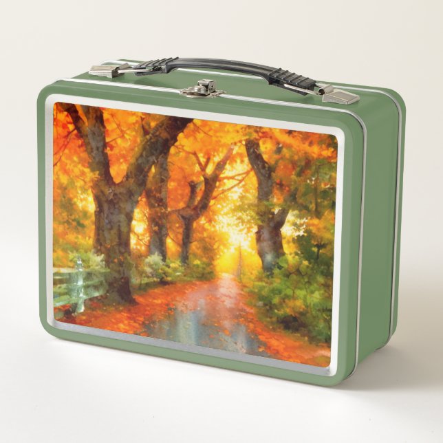 Autumn/Fall/Leaves/nature  Metal Lunch Box (Front)
