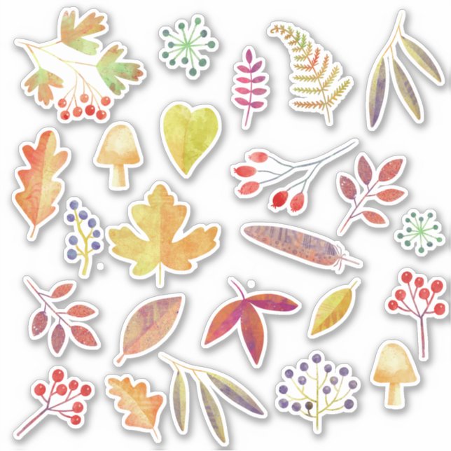 Autumn Fall Leaves Nature Sticker (Front)