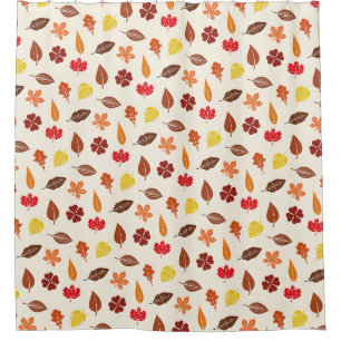 Autumn Fall Leaves on a Cream Background Shower Curtain