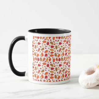 Autumn Fall Leaves Pattern Ceramic Two-Tone Mug