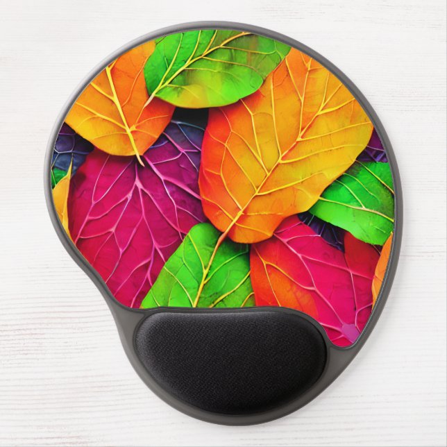 Autumn Fall Leaves Pattern   Gel Mouse Pad (Front)