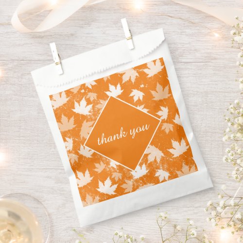 Autumn Fall Leaves Pattern Thank You Favor Bag