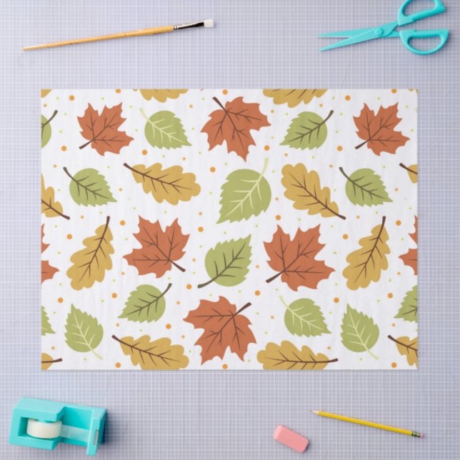 Autumn Fall Leaves Pattern Tissue Paper (Craft)