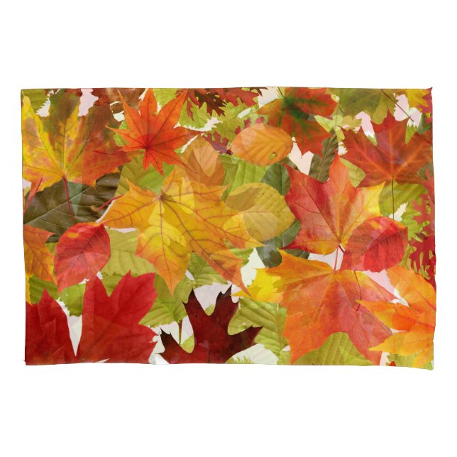 Autumn Fall Leaves Pillow Case (Front)