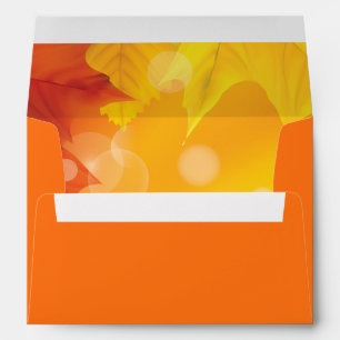 Autumn Fall Leaves Plain Orange Envelope