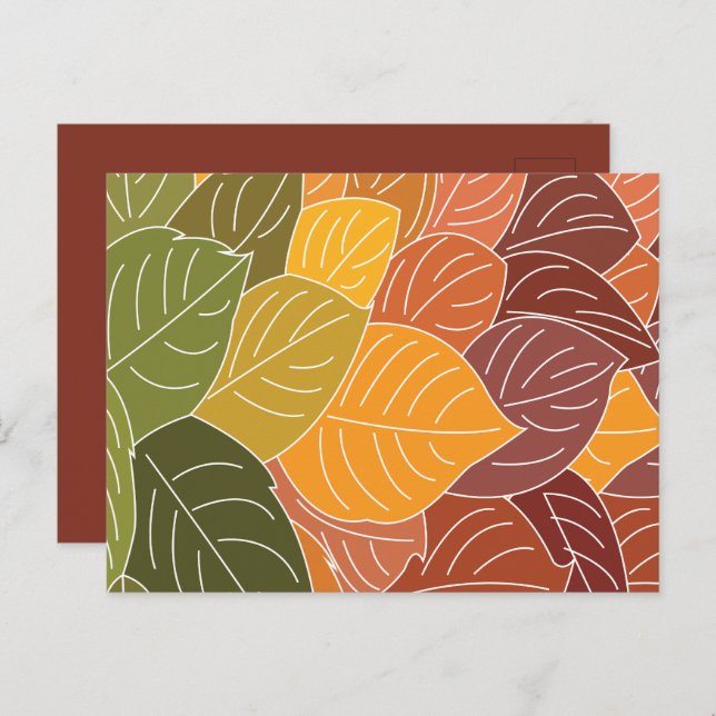Autumn Fall Leaves Postcard (Front/Back)