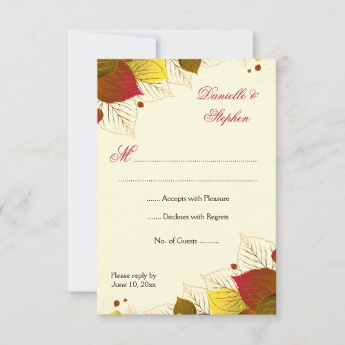 Autumn Fall Leaves RSVP Response Card