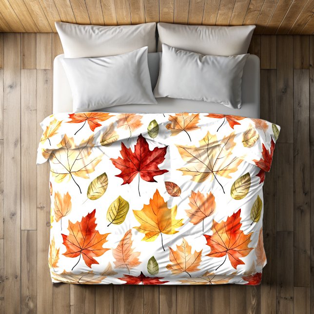 Autumn Fall Leaves Terracotta Brown Boho Pattern  Duvet Cover (Creator Uploaded)