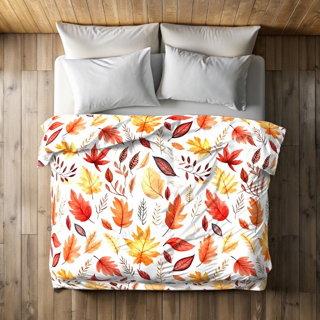 Autumn Fall Leaves Terracotta Brown Boho Pattern  Duvet Cover (Creator Uploaded)
