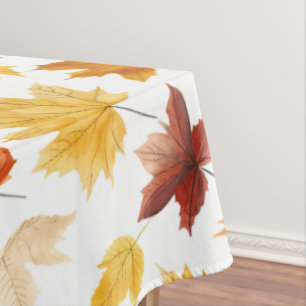 Autumn Fall Leaves Terracotta Brown Boho Pattern  Tablecloth