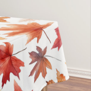 Autumn Fall Leaves Terracotta Brown Boho Pattern  Tablecloth