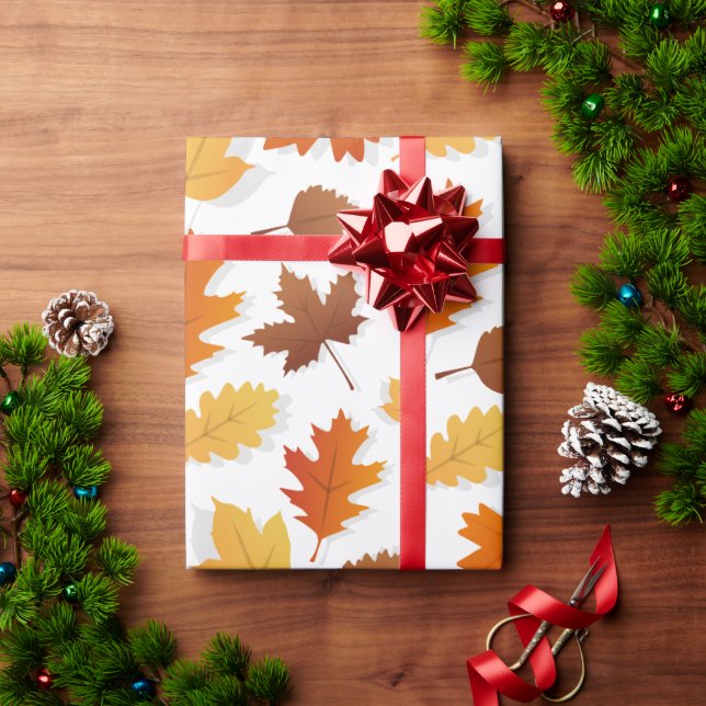 Autumn/Fall leaves Thanksgiving gift wrap.  Wrapping Paper (Holiday Gift)