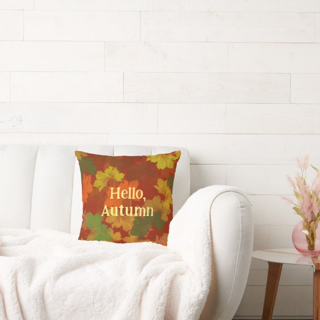 Autumn Fall  Leaves Thanksgiving Throw Pillow (Couch)