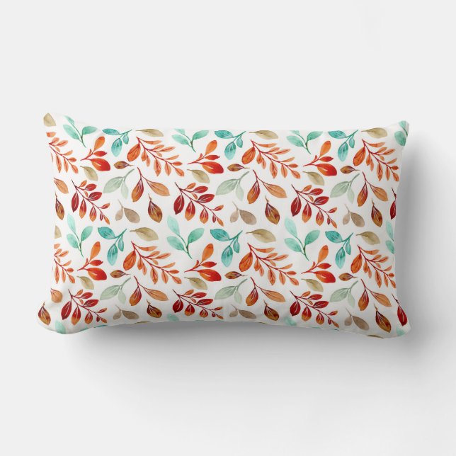 Autumn Fall Leaves Throw Pillow (Front)