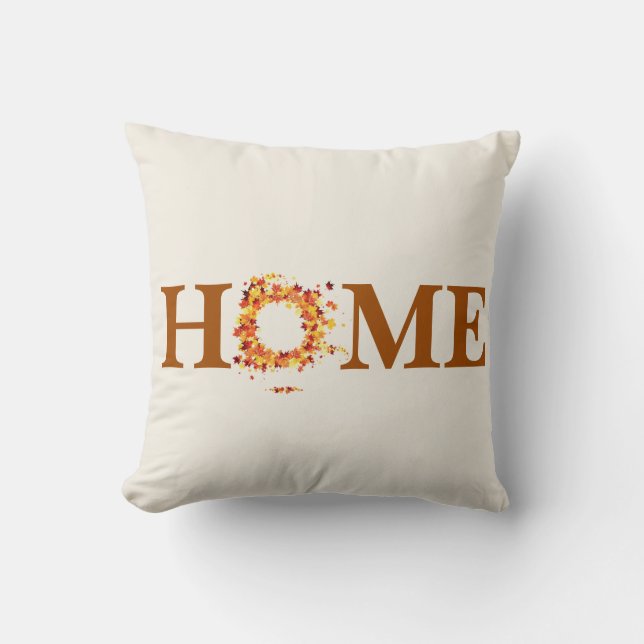 Autumn Fall Leaves Throw Pillow (Front)