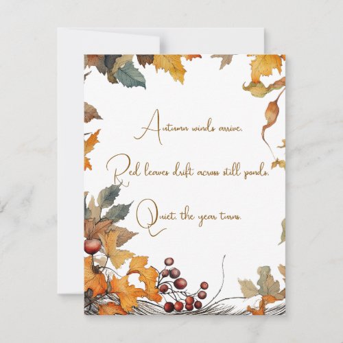 Autumn Fall Leaves Typography Greeting Card