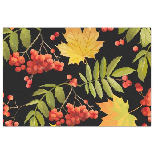 Autumn Fall Leaves Vintage berries Tissue Paper