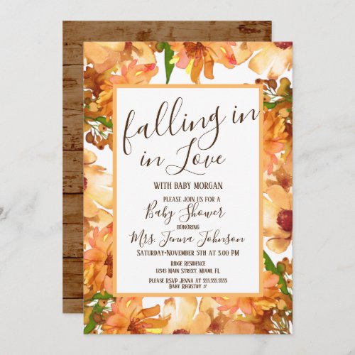 Autumn Fall Love Greenery Baby Shower Rustic   Invitation