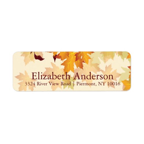 Autumn Fall Maple Leaves Bridal Shower Labels
