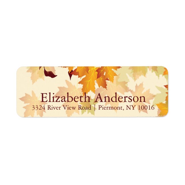 Autumn Fall Maple Leaves Bridal Shower Labels (Front)