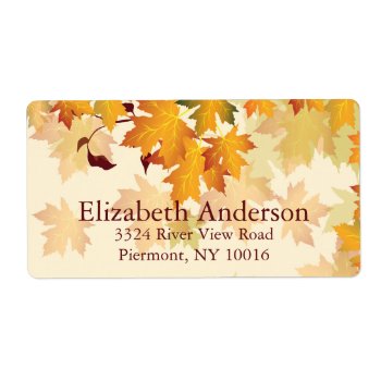 Autumn Fall Maple Leaves Bridal Shower Labels by celebrateitweddings at Zazzle