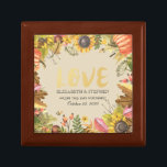 Autumn Fall Maple Leaves Pumpkin Wedding Shower Gift Box<br><div class="desc">Modern Wedding Gift Box Templates - Elegant Script and Autumn Maple Fall Leaves Pumpkin Sunflower Watercolor Floral. A Perfect Design for your Big Day. All text style,  colors,  sizes can be modified to fit your needs!</div>