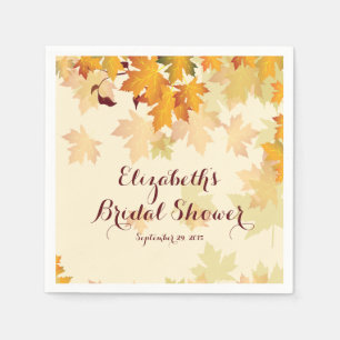 Autumn Fall Maple Leaves Wedding Bridal Shower Paper Napkins