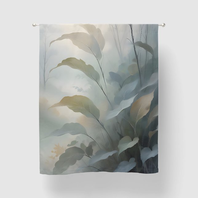 Autumn Fall Misty Forest Leaves Blackout Curtains (Front)