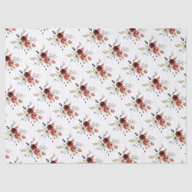 Autumn Fall Mix Floral Wedding Tissue Paper (Front)