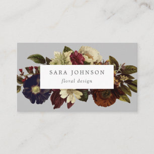 Autumn Fall Moody Floral Design Business Card