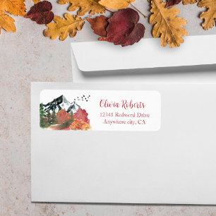 Autumn Fall Mountain Forest Return Address Label