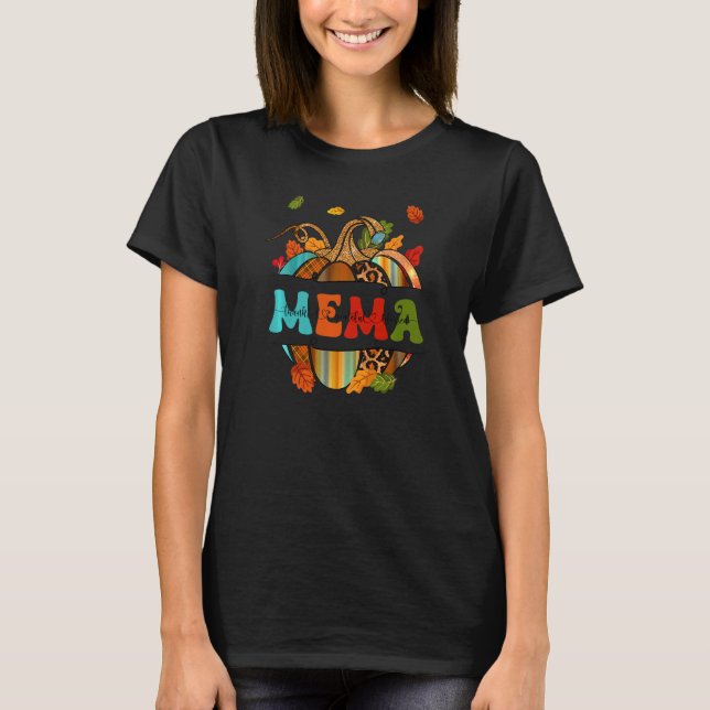 Autumn Fall Outfit Mema Thankful Grateful Blessed  T-Shirt (Front)