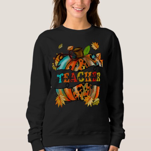 Autumn Fall Outfit Teacher Thankful Grateful Bless Sweatshirt