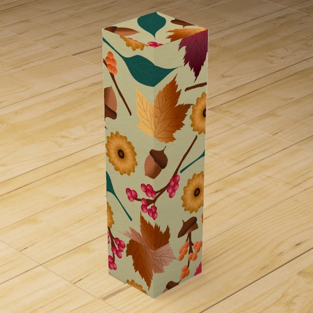 Autumn/Fall Pattern Wine Box (Front)