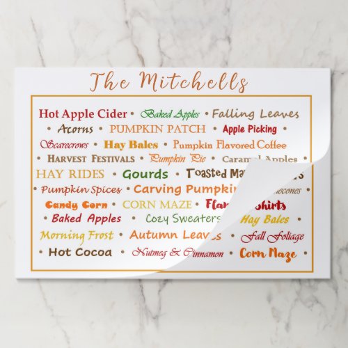 Autumn FALL Personalize NAME Paper Pad