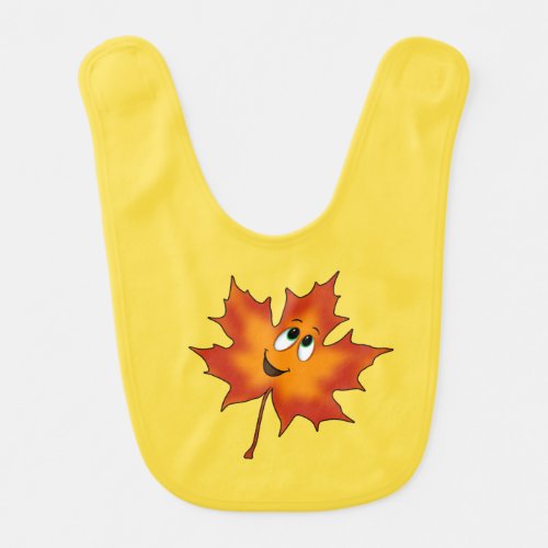 Autumn Fall Printed Yellow  Orange Baby Bib