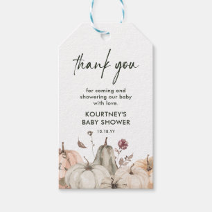 Autumn' Fall Pumpkin Baby Shower Thank You Favor Gift Tags