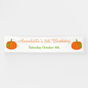 Autumn Fall Pumpkin Birthday Banner