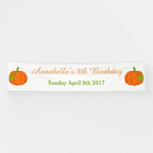 Autumn Fall Pumpkin Birthday Banner